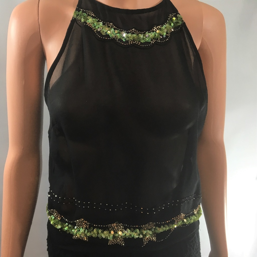 VS - Moda International. Black sheer top. Size XS